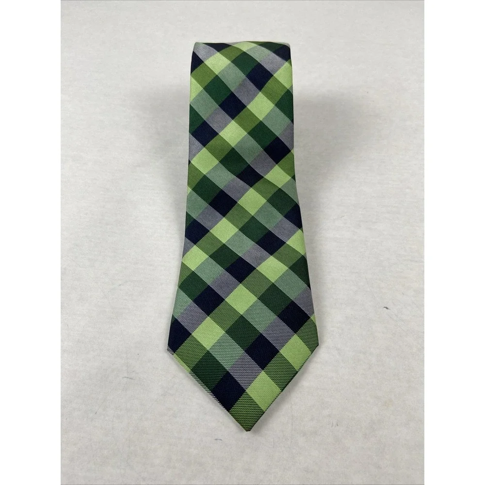 Jason & Vogue Mens Silk Tie Business Green Blue Holidays Formal